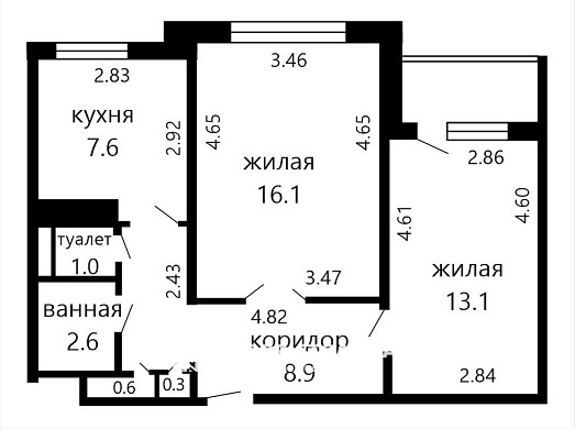 Продажа двухкомнатной квартиры, Минск, Руссиянова ул., 13, к. 2