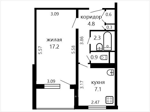 Продажа однокомнатной квартиры, Минск, Кунцевщина ул., 4