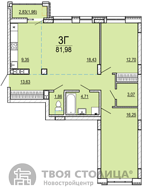 Продажа трехкомнатной квартиры, Минск, Нововиленская ул., 9, к. 1