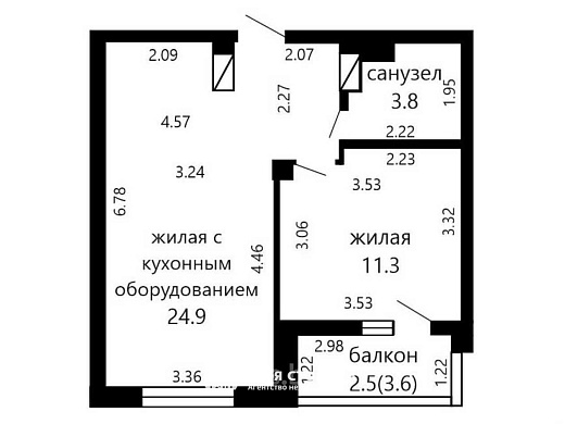 Продажа двухкомнатной квартиры, Минск, Грушевская ул., 21