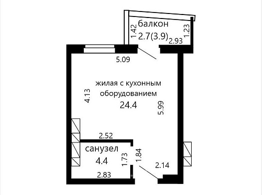 Продажа однокомнатной квартиры, Минск, Игоря Лученка ул., 28