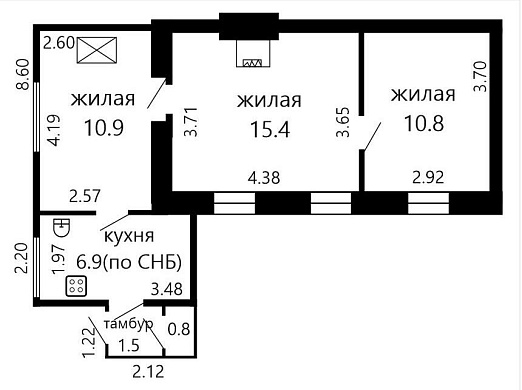 Продажа трехкомнатной квартиры, Минск, Автозаводской пер., 8