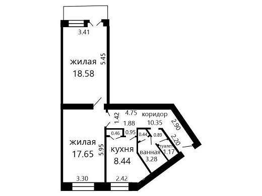 Продажа двухкомнатной квартиры, Минск, Бядули ул., 6