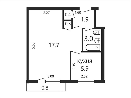 Продажа однокомнатной квартиры, Минск, Аэродромная ул., 3