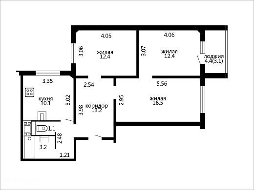 Продажа трехкомнатной квартиры, Минск, Волгоградская ул., 34