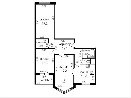 Продажа трехкомнатной квартиры, Минск, Гурского ул., 44, к. 2