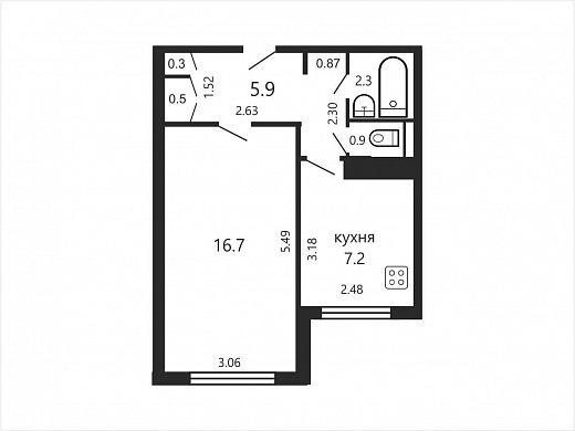 Продажа однокомнатной квартиры, Минск, Казинца ул., 83