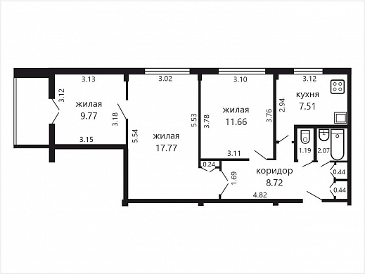 Продажа трехкомнатной квартиры, Минск, Глебки ул., 12