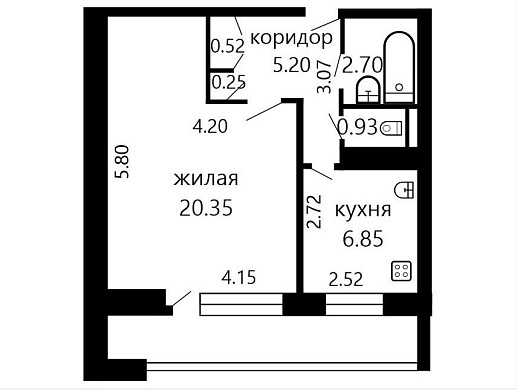 Продажа однокомнатной квартиры, Минск, Левкова ул., 35, к. 2