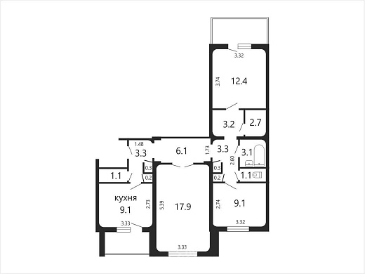 Продажа трехкомнатной квартиры, Минск, Лынькова ул., 15, к. А