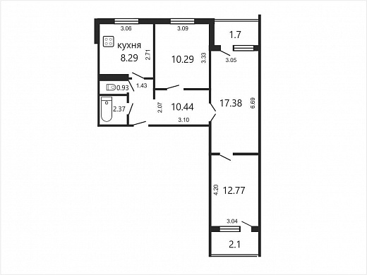 Продажа трехкомнатной квартиры, Минск, Сурганова ул., 86