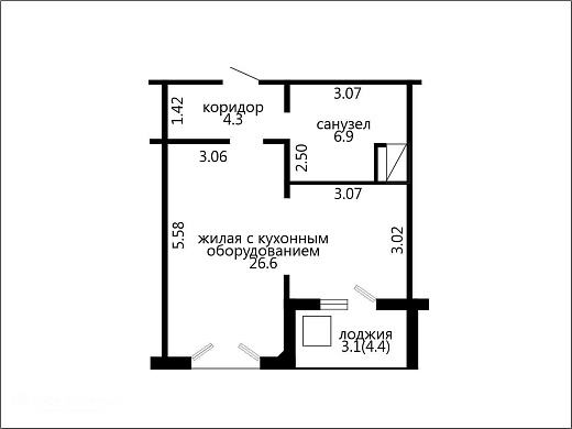 Продажа однокомнатной квартиры, Минск, Колесникова ул., 45