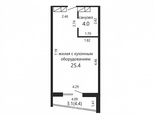 Продажа однокомнатной квартиры, Минск, Брилевская ул., 27