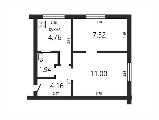 Продажа двухкомнатной квартиры, Минск, Нововиленский пер., 4