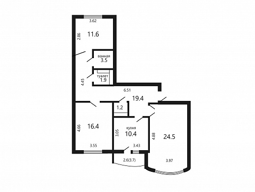 Продажа трехкомнатной квартиры, Минск, Дзержинского просп., 123