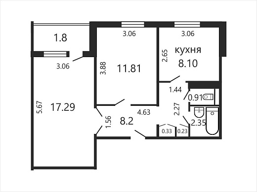 Продажа двухкомнатной квартиры, Минск, Асаналиева ул., 30